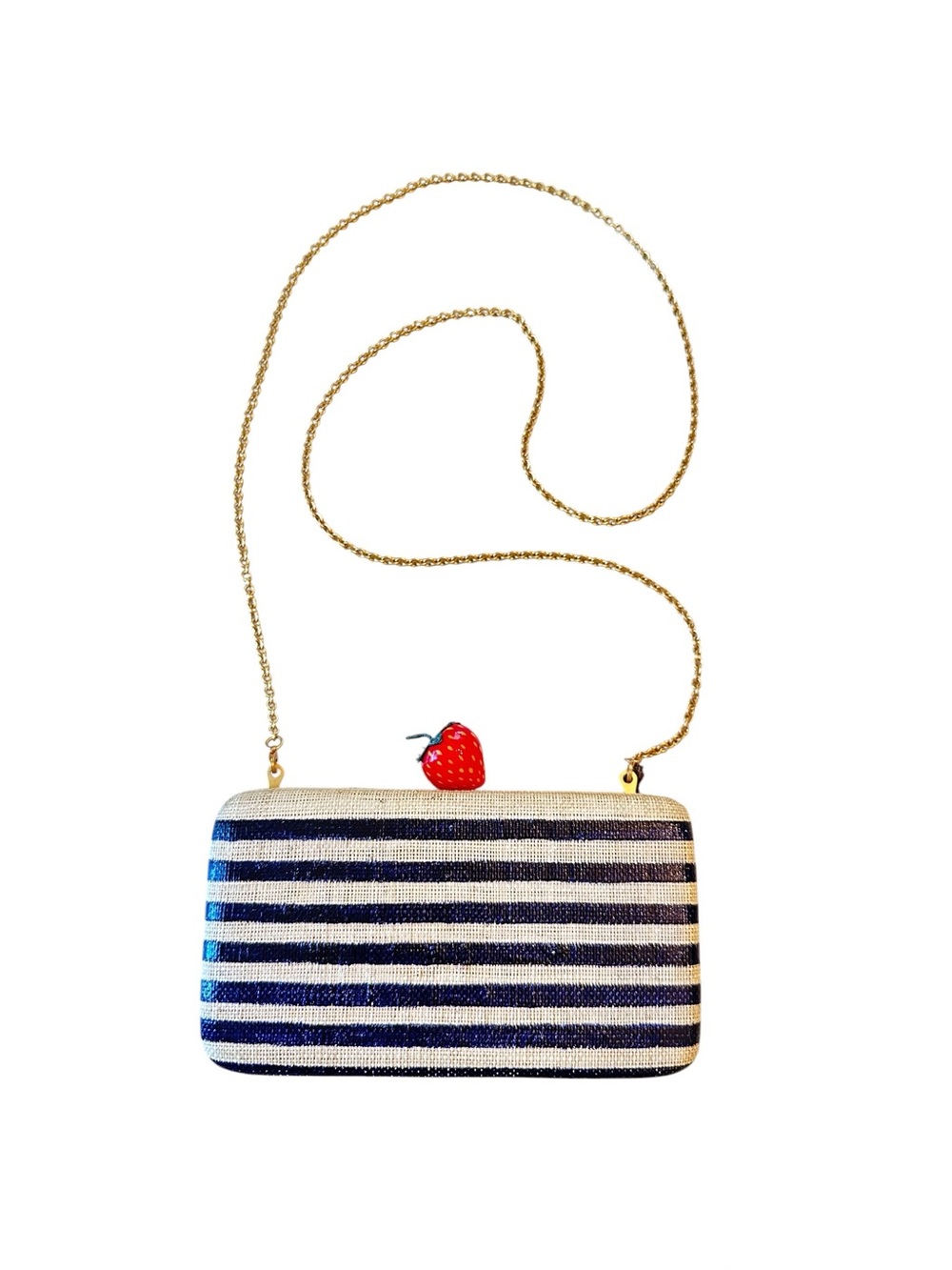 Kayu Veda Clutch Navy Stripe with Strawberry
